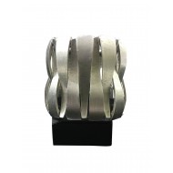 Bohemian style bracelet with metal pieces in a rubber band