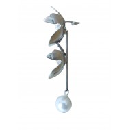 Two silver color flowers with solitaires and white pearl Earrings