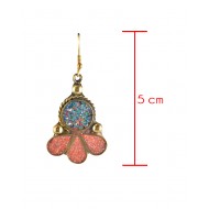 Drop and circular shapes vintage golden color earrings 1