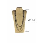 Shiny black color multilayered chains with black stones Necklace
