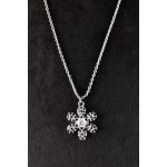 Black and White Flower Zircon stone Necklace