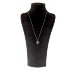 Black and White Flower Zircon stone Necklace