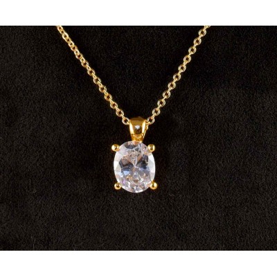 Golden color chain with oval pendant Necklace