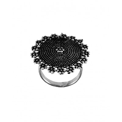 Silver color vintage shape ring